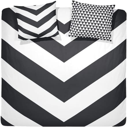 incompleet : Damai Dekbedovertrekset katoen 240 x 200/220 cm chevron black