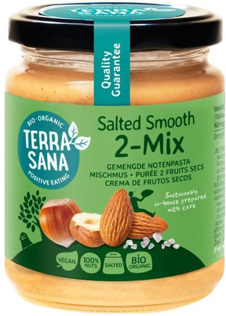 TerraSana 2 mix notenpasta hazelnoot amandelpasta bio 250 Gram