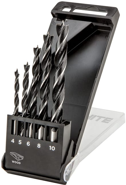GRAPHITE Serie - Spiraalboorset voor Hout - 4-10 mm - 5 Stuks - Antislip Design