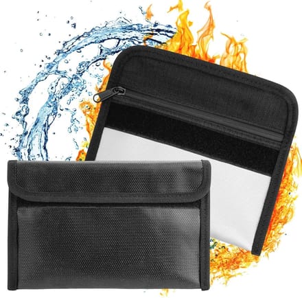 Vuurvaste en waterdichte documententas (21 x 14 cm) - 2 stuks, hoge temperatuurweerstand tot 2060 °C