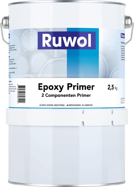 Ruwol 2K Epoxy Primer 2,5 kg - Primer voor Beton, Steen, Metaal en Hout - 2 Componenten - Als primer voor Epoxy Coating