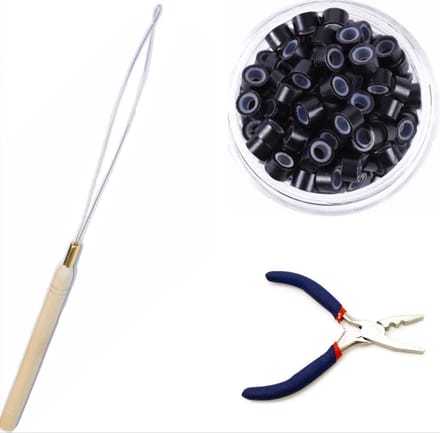 *** 100-delige Combo_Microring Set - Inclusief Blonde Microring met Silicone, Microring Loop, en Inzettang - van Heble® ***