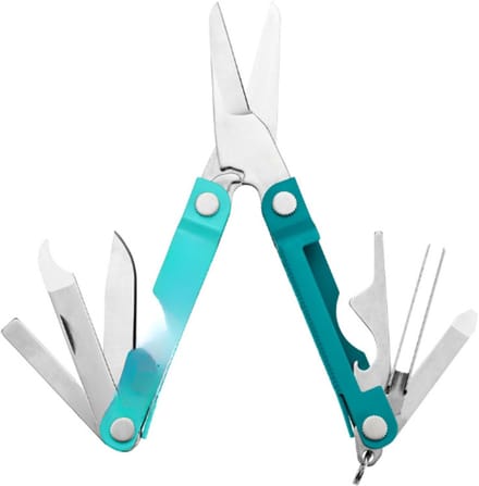 Micra - Roestvrijstalen multitool met schaar en 9 gereedschappen - Parakeet