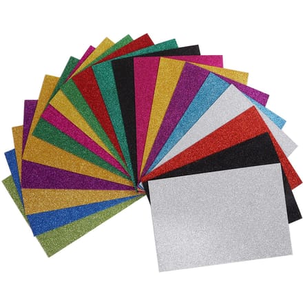 20 Vellen A4 Glitter Schuimplaatjes voor Kinderen 2 mm Snijdbaar Knutselen DIY Enkelzijdig Zelfklevend black