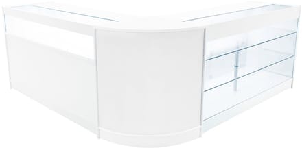 Triton led-winkeltoonbankset - wit - 150x60x90 & 60x60x90 cm - met led