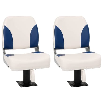 vidaXL - Bootstoel - 2 - set - inklapbaar - 41x36x48 - cm - blauw - en - wit