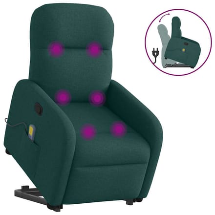vidaXL - Sta-op-massagestoel - verstelbaar - stof - donkergroen