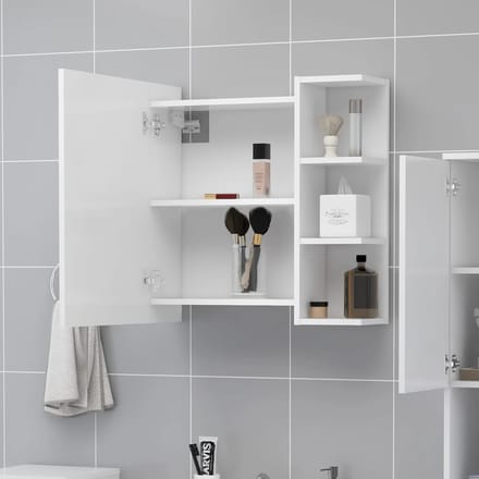 vidaXL - Badkamerspiegelkast - 62,5x20,5x64 - cm - bewerkt - hout - wit