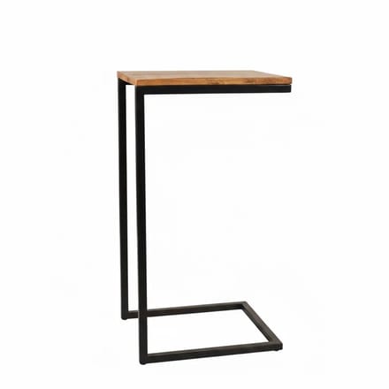 Bijzettafel industrieel Jerry 70cm bruin duurzaam mangohout laptoptafel mango side table