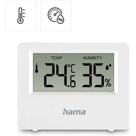 Hama Thermometer und Hygrometer Ebro, digital, für innen oder außen, Weiß 00222222 Thermo- en hygrometer
