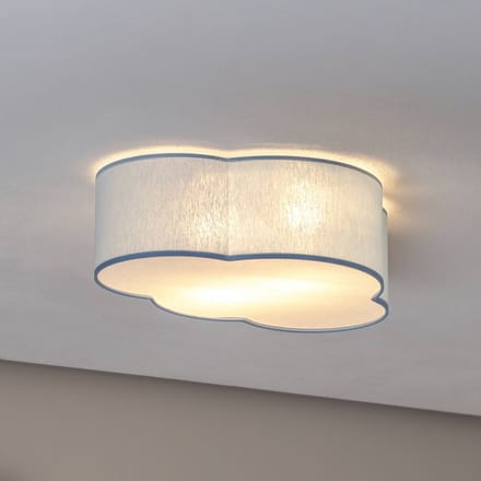 TK Lighting Plafondlamp Cloud, blauw, 43 cm lang, textiel, wolk, E27