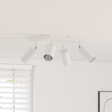 vidaXL Plafondspot met schijnwerpers Wit 26 x 26 x 16 cm Metaal