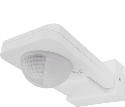 Ledvion - Bewegingsmelder Wit - Opbouw - Schemerschakelaar - IP65 - 360° - Bereik 20m -Lichtsensor