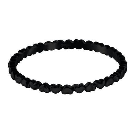 Quiges Stapelring Dames - Vulring Harten - RVS Zwart - Maat 22 - Hoogte 2mm