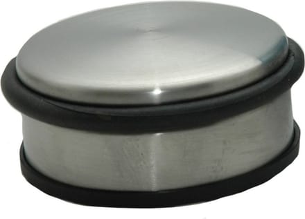 Deurstopper - RVS - rond - 11,5 x 6 cm - deurstop - 1,1 kg - zilverkleurig