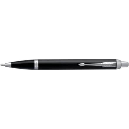 Parker IM balpen | Zwart lak met chromen afwerking | medium punt blauwe inkt