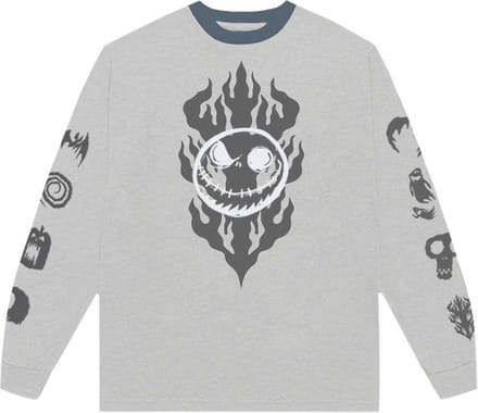 Disney The Nightmare Before Christmas - Flaming Jack Longsleeve shirt - S - Grijs