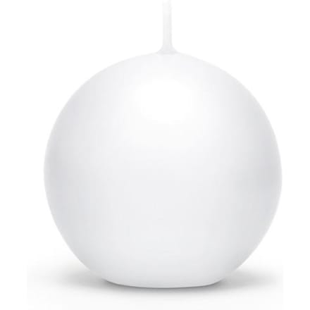 Witte Bol Kaars voor Tafeldecoratie - Communie, Doop, Bruiloft - 6cm