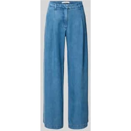 Wide leg jeans van lyocell met steekzakken
