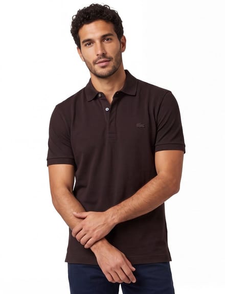 Lacoste poloshirt korte mouw bruin