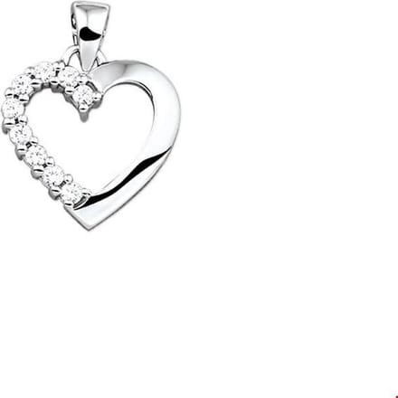 hanger hart zirkonia zilver gerhodineerd