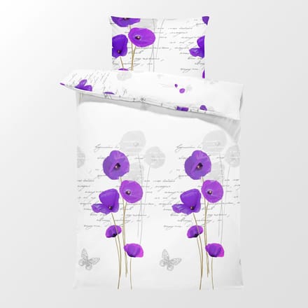 Dekbedovertrek 100% Katoen Premium - 140 x 200cm - 1 persoon - Coquelicots Violet