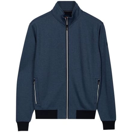 Baileys Vest Sweat Texture Zip Yarn Dyed Jacquard Interlock Navy / male