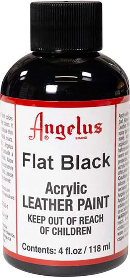 Angelus Leather Acrylic Paint - textielverf voor leren stoffen - acrylbasis - Matte afwerking - Black - 118ml