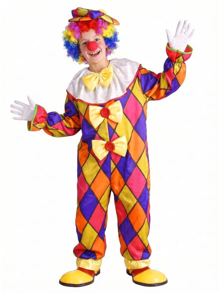 Veelkleurige clown kostuum voor kinderen  - Verkleedkleding - 152/158