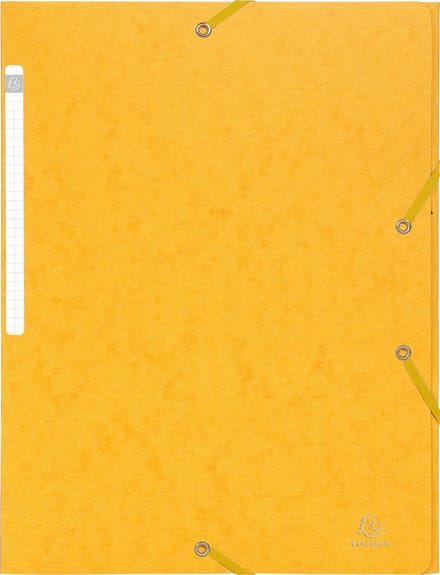 Exacompta 25x Scotten Elastomap + 3 kleppen in gewafeld glanskarton 600g/m2 - A4 - Geel - 55959E