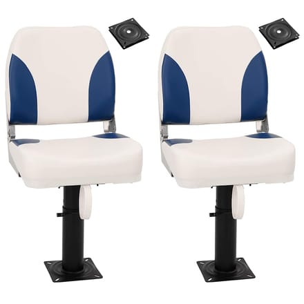 vidaXL - Bootstoelen - 2 - st - met - poot - in - hoogte - verstelbaar - 360° - draaibaar