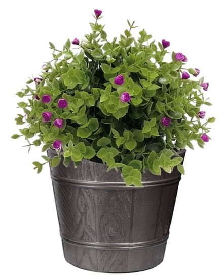 Galicja - Ronde Bloempot - 19 cm - Houtlook - Grafiet
