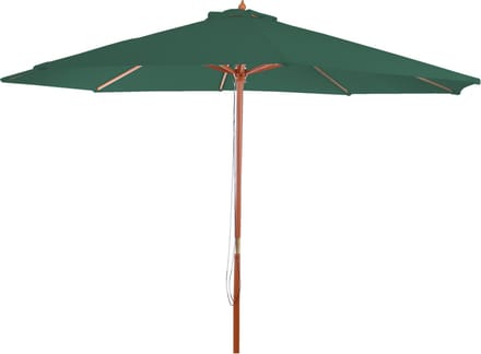 Parasol Florida, tuinparasol, marktparasol, Ø 3,5 m polyester/hout 7 kg ~ groen