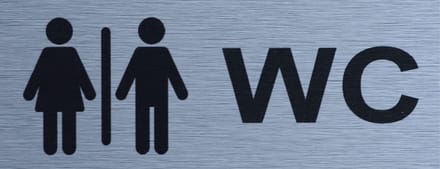 Aluminium-Plaat Wc - Deurbord - Infoplaat - 30 x 10 cm