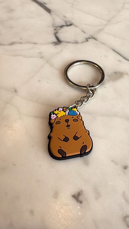 Akyol Capybara Sleutelhanger – Schattig Knaagdier - Accessoire – Capybara Cadeau - capybara sleutelhanger - knaagdier
