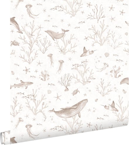 ESTAhome behang onderwaterwereld warm beige - 50 x 900 cm - 131256