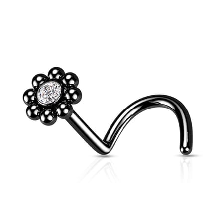 Neuspiercing PVD U-bocht beaded 0.8x6x4 - zwart - LMPiercings