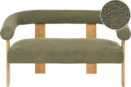 ILBRO - Tweezitsbank - Groen/Lichtbruin - Bouclé