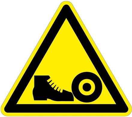 Waarschuwingsbord gevaar voeten - kunststof 400 mm