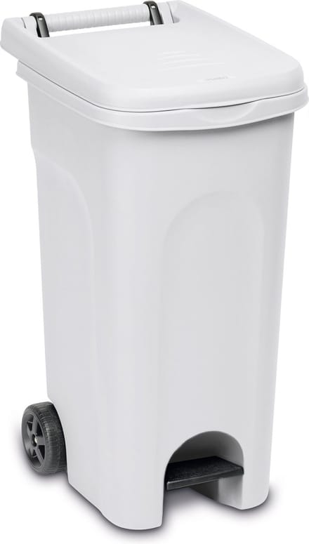 Container 'Urban' - 80 liter - Kliko - Pedaalemmer - Rolcontainer - Met wielen - Wit