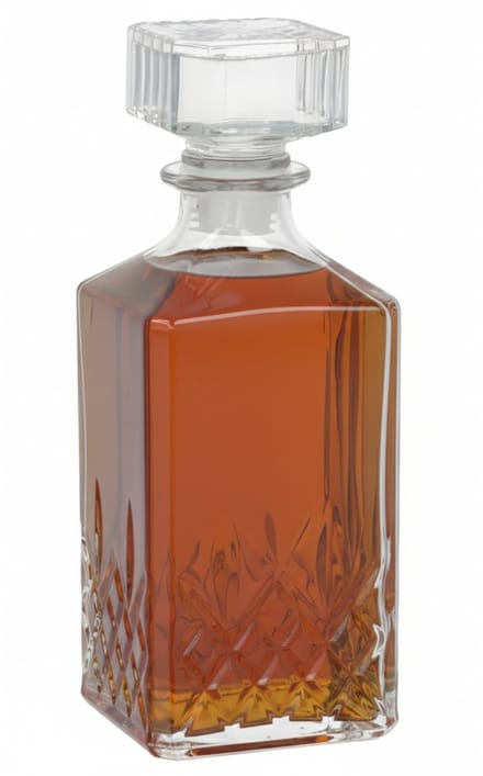 Gerimport Drank of Whisky karaf - sierlijk glas - transparant - 1000 ml - 9 x 23 cm - met dop