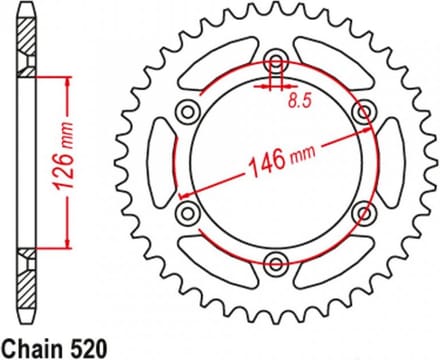Couronne de transmission Sifam pour Moto Suzuki 400 Dr-Z E 2000 à 2008 Neuf
