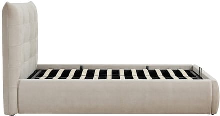 Vente-unique Bed met opbergruimte stof beige 160 x 200 cm