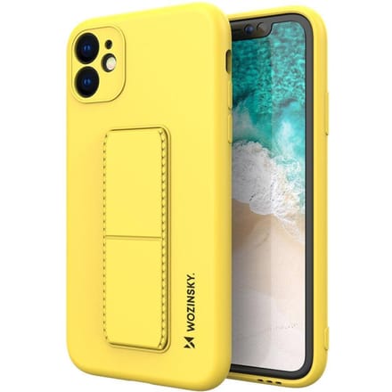 Wozinsky Kickstand Case siliconen hoesje met standaard iPhone 12 Pro geel