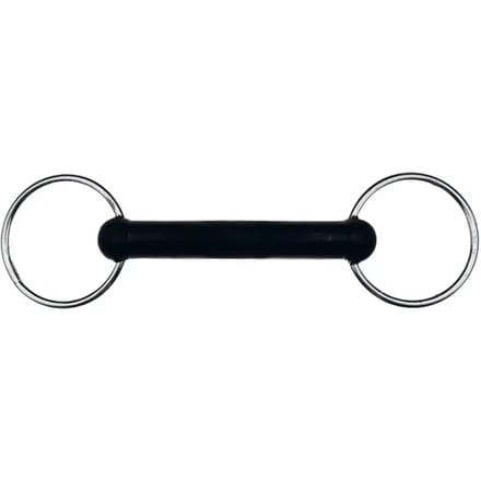 2 ring bit voor rechte paarden met rubber Feeling