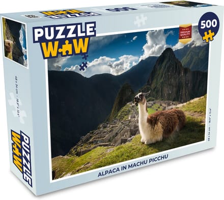 Puzzel Alpaca in Machu Picchu - Legpuzzel - Puzzel 500 stukjes