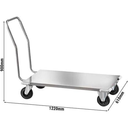GGM Gastro Transportwagen - voor vaatwaskorven - 610x1220mm zilver