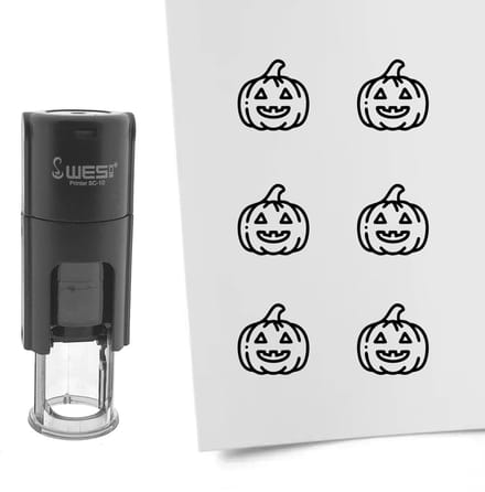 CombiCraft Stempel pompoen 10mm rond zwarte inkt - per 1 stuk