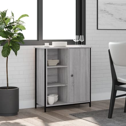 vidaXL - Dressoir - 70x30x80 - cm - bewerkt - hout - grijs - sonoma