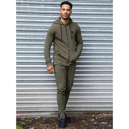 Enzo | Heren Zip Up Hoodie Tracksuit Set - Khaki